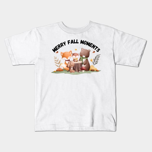 Merry Fall Moments, Autumn Kids T-Shirt by Project Charlie